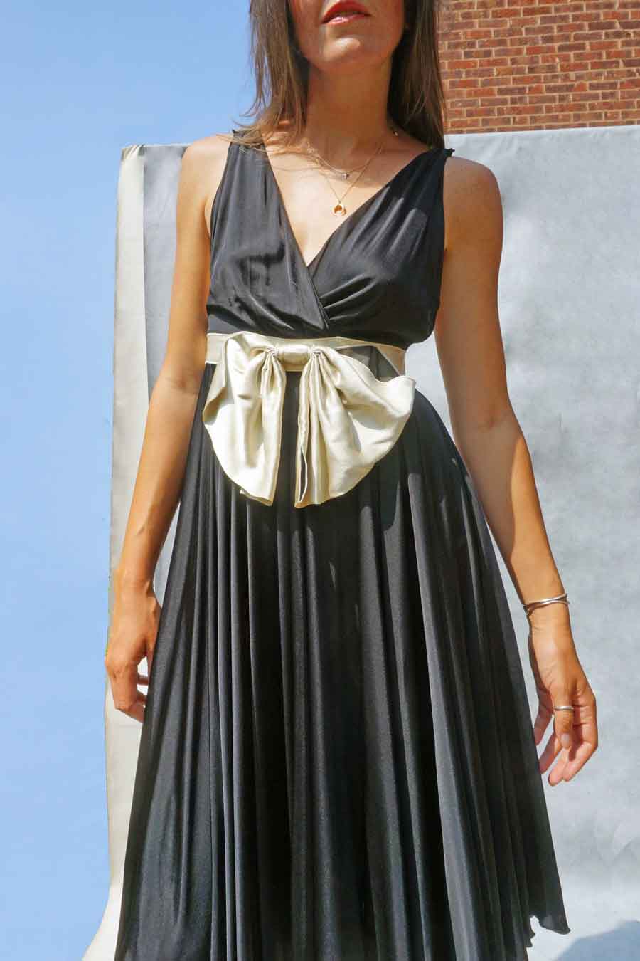 Vintage 90s Dolce & Gabanna Asymmetric Open Back Silk Babydoll Dress