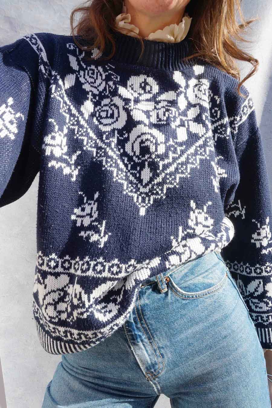 Oversized Vintage Floral Cottagecore Sweater - Oversized Sweater - Ada's Attic Vintage 