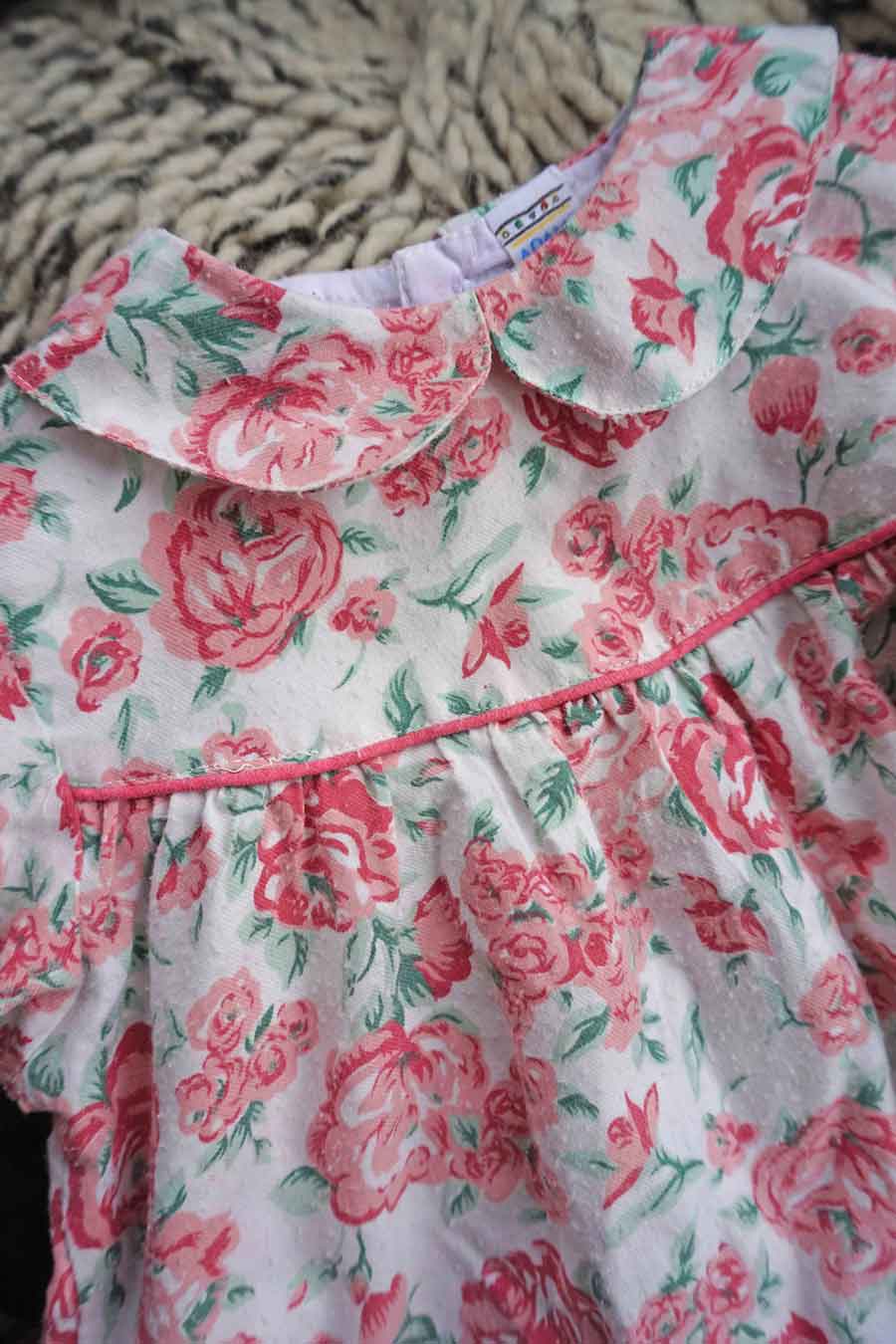 Vintage Baby Girls Pink Floral Dress - Girls Easter Dress - Ada's Attic Vintage