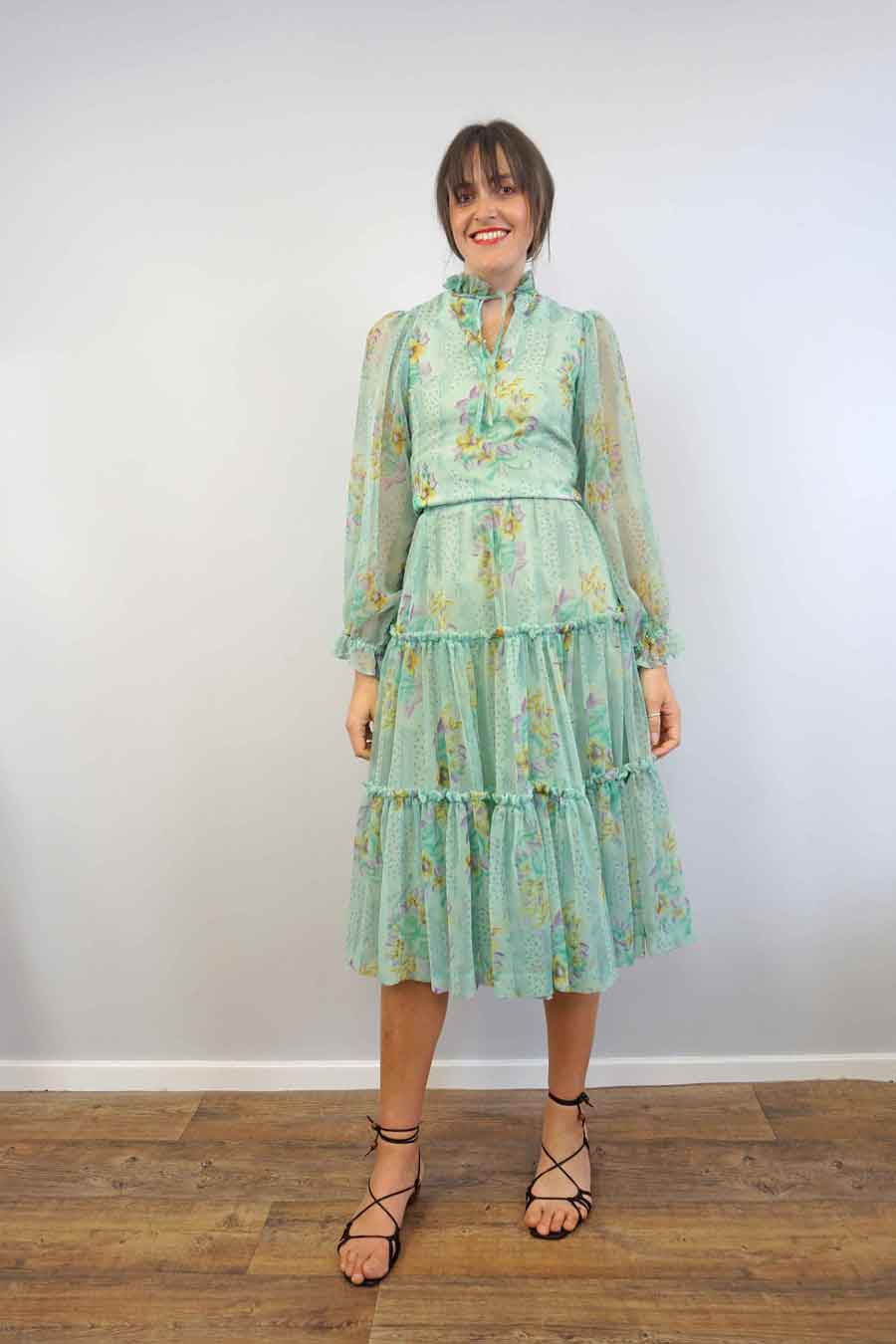 Ruffled vintage floral skirt
