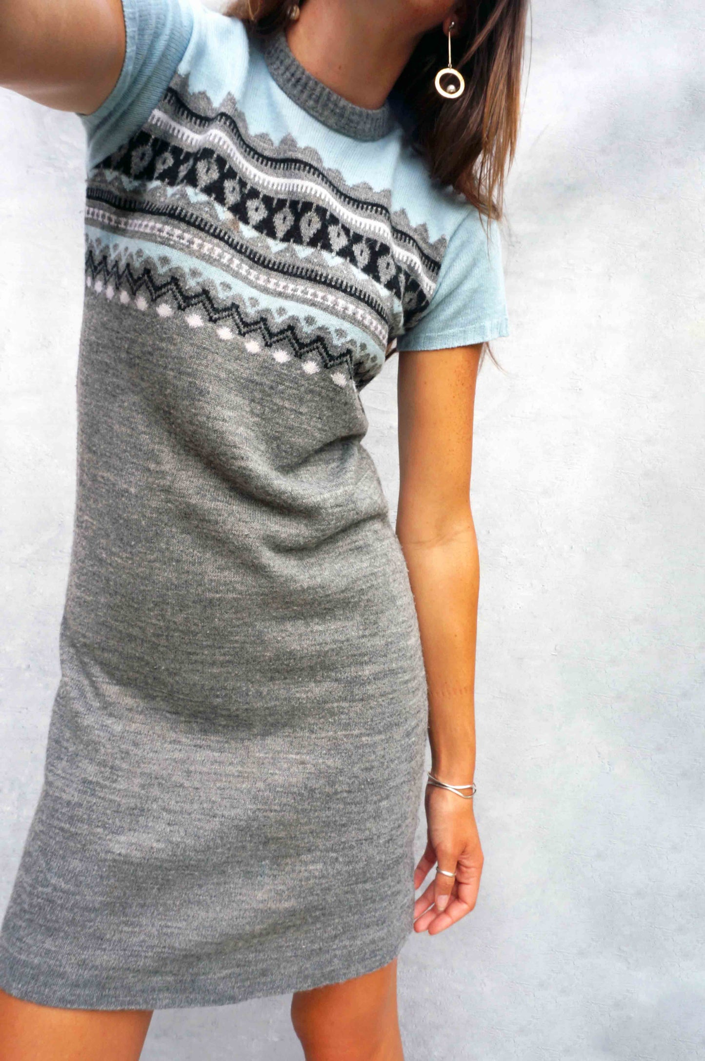 Vintage 1960s Fair Isle Sweater Dress - Ada's Attic Vintage - 7