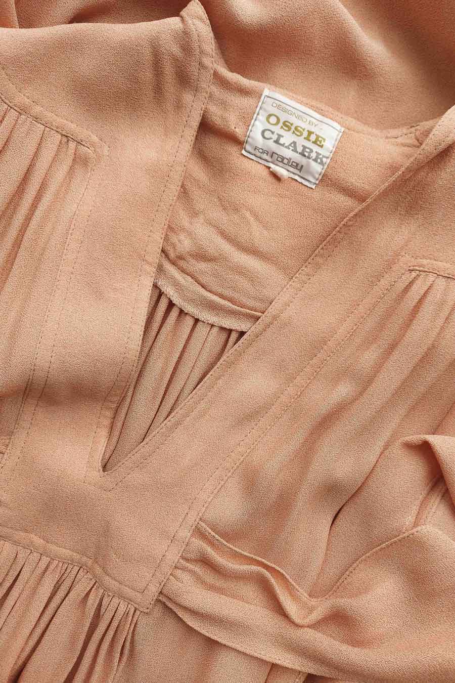 Vintage Ossie Clark Pink Flared Sleeve Maxi Dress - Vintage Ossie Clark Label - Ada's Attic Vintage