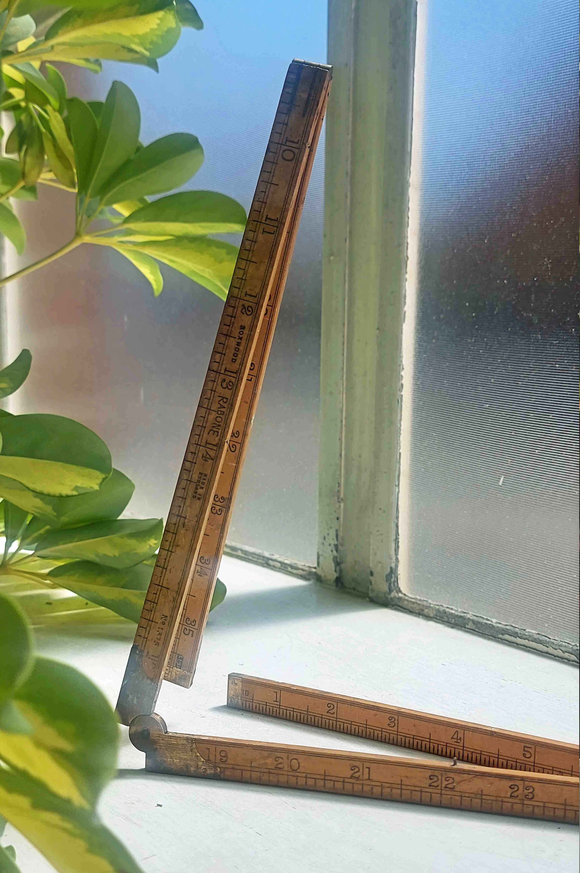 vintage rabone wooden ruler