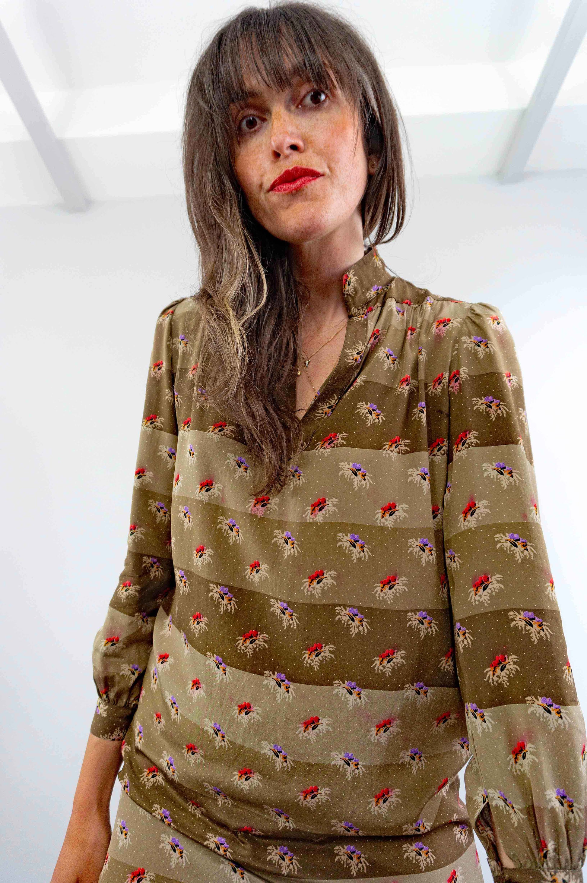 70s Vintage Ted Lapidus Silk Floral Cheongsam Dress