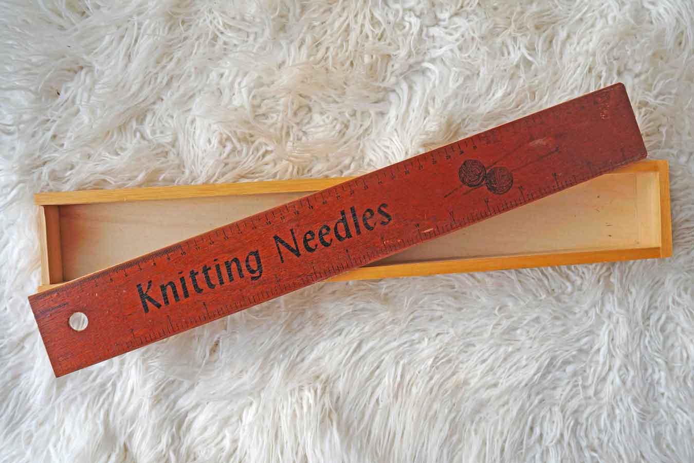 Wooden Knitting Needle Storage Box - Valentines Gift For Her - Ada's Attic Vintage