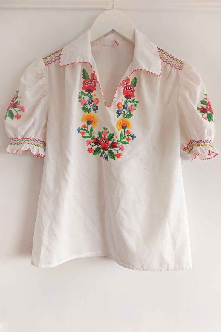 Vintage 70s Embroidered Hungarian Peasant Blouse – Ada's Attic Vintage