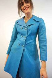 Vintage 1960s Blue Leather Trench Coat – Ada's Attic Vintage